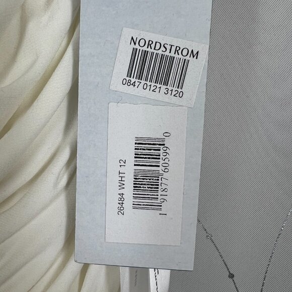 NWT Leena for Mac Duggal White Off Shoulder Tea Length Gown $298 - Picture 13 of 15